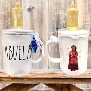 NWT Rae Dunn Disney Encanto ABUELA White Ceramic Iridescent Candle Topper Mug